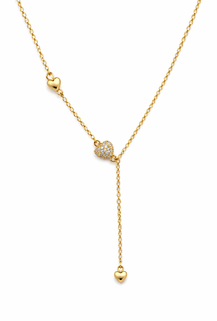 The Three Hearts Lariat — Gold-Plated Y-Necklace
