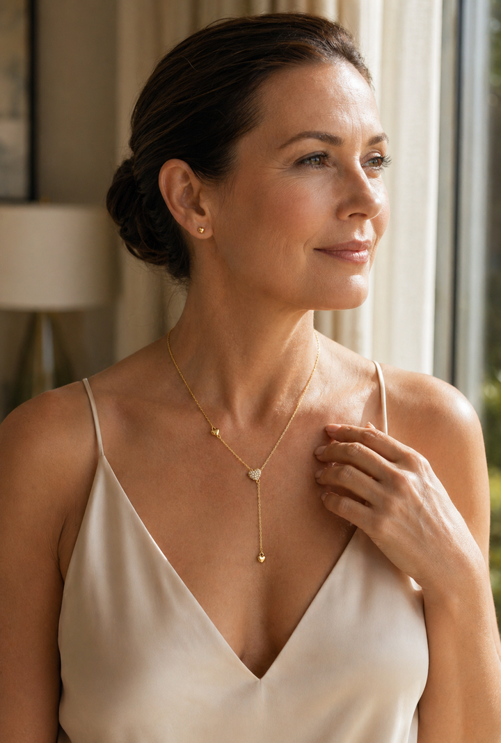 The Three Hearts Lariat — Gold-Plated Y-Necklace