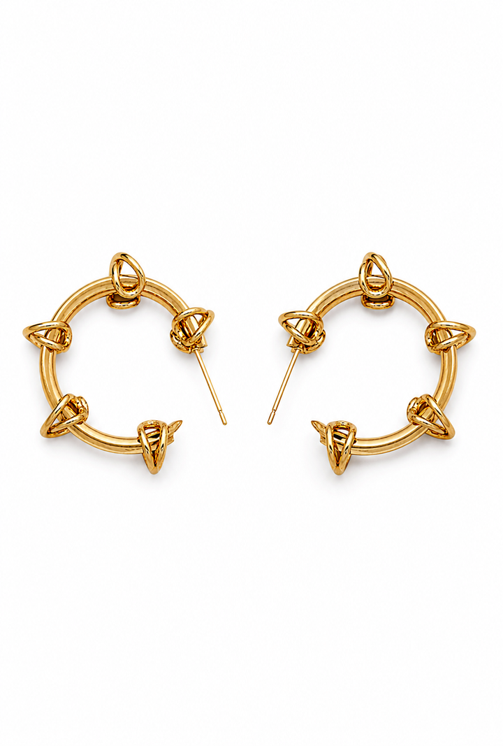 The Knot Circle Hoop — Gold-Plated Statement Earrings