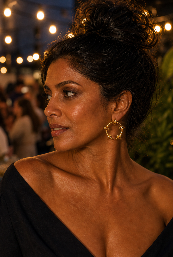 The Knot Circle Hoop — Gold-Plated Statement Earrings
