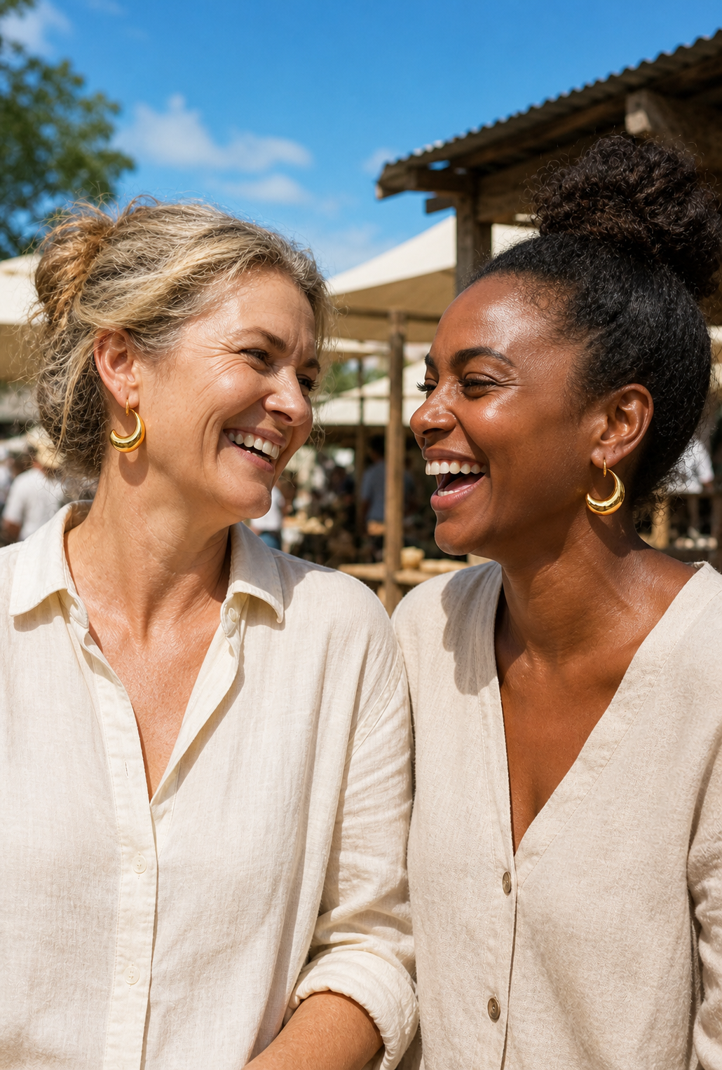 The Crescent Hoop — Chunky Gold-Plated Tapered Earrings