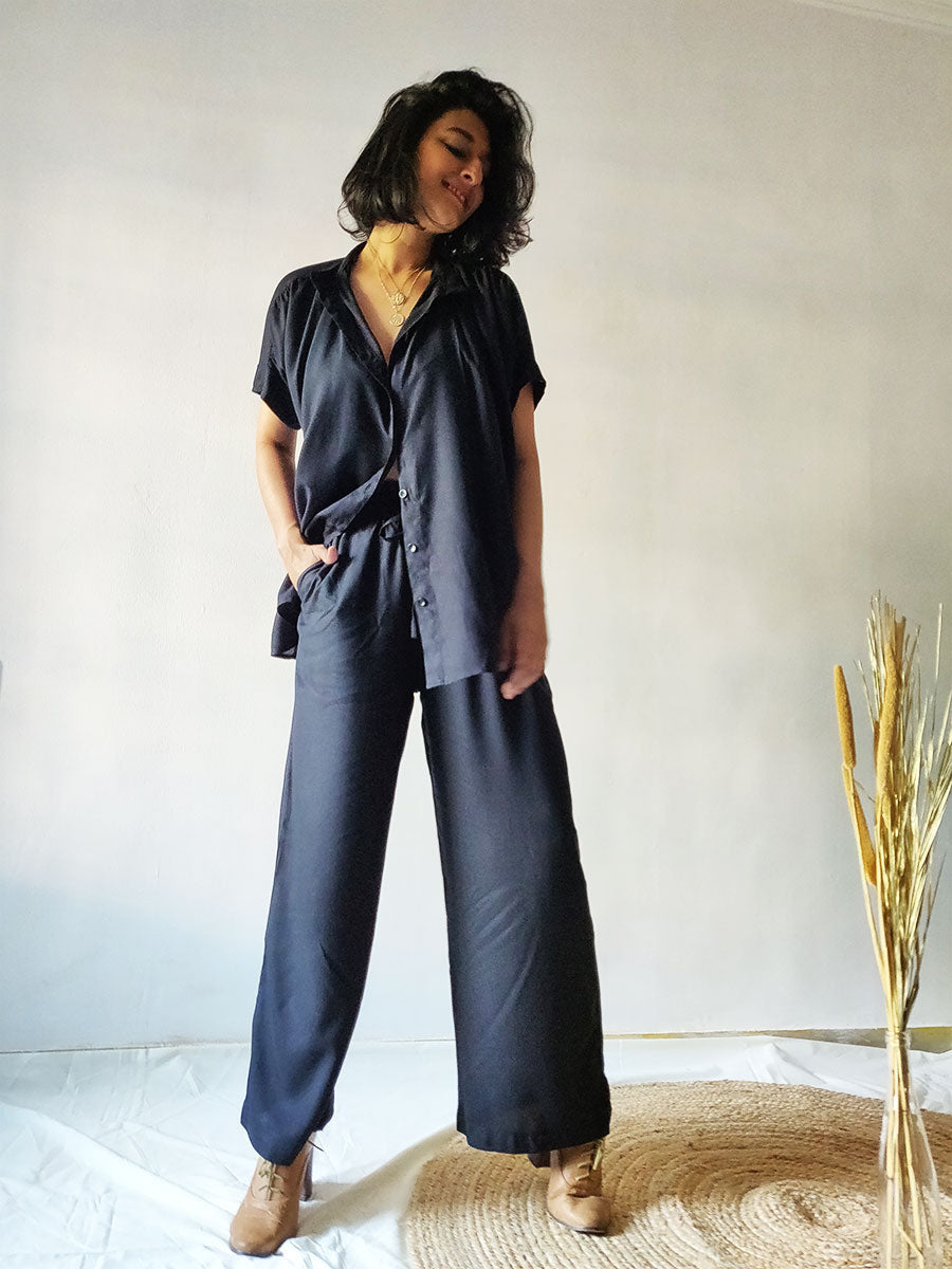 Black Pleated Top - Why So Blue