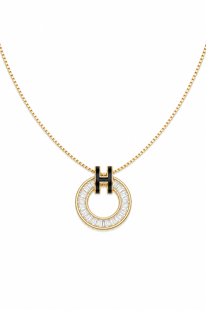The Baguette Circle Necklace — Gold-Tone Pendant Necklace