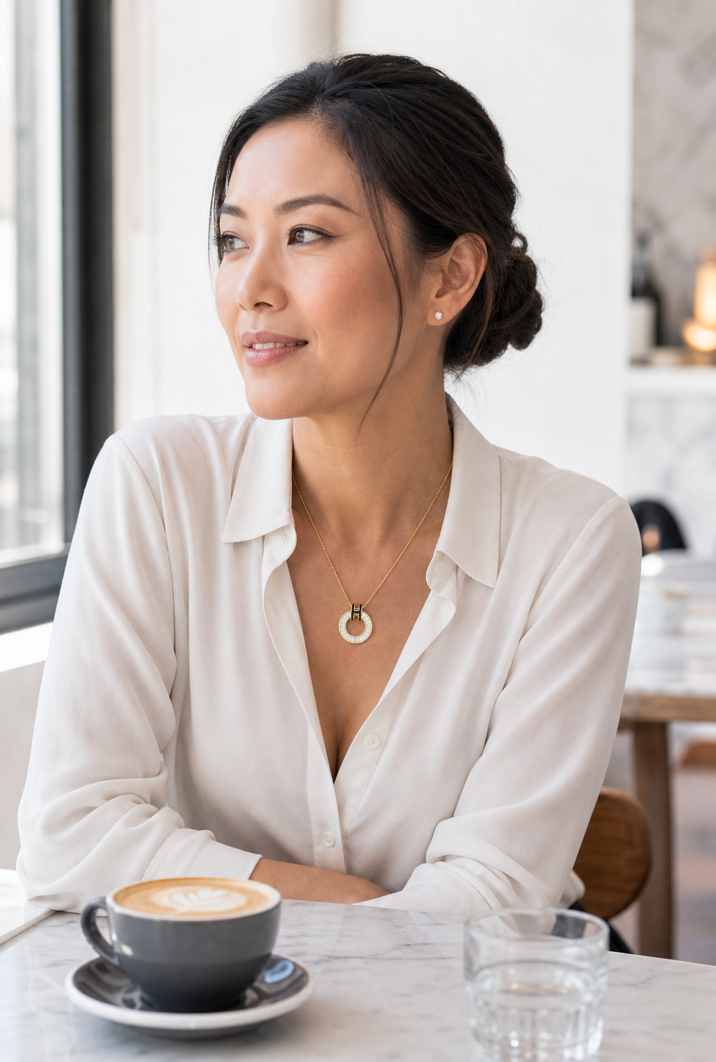 The Baguette Circle Necklace — Gold-Tone Pendant Necklace