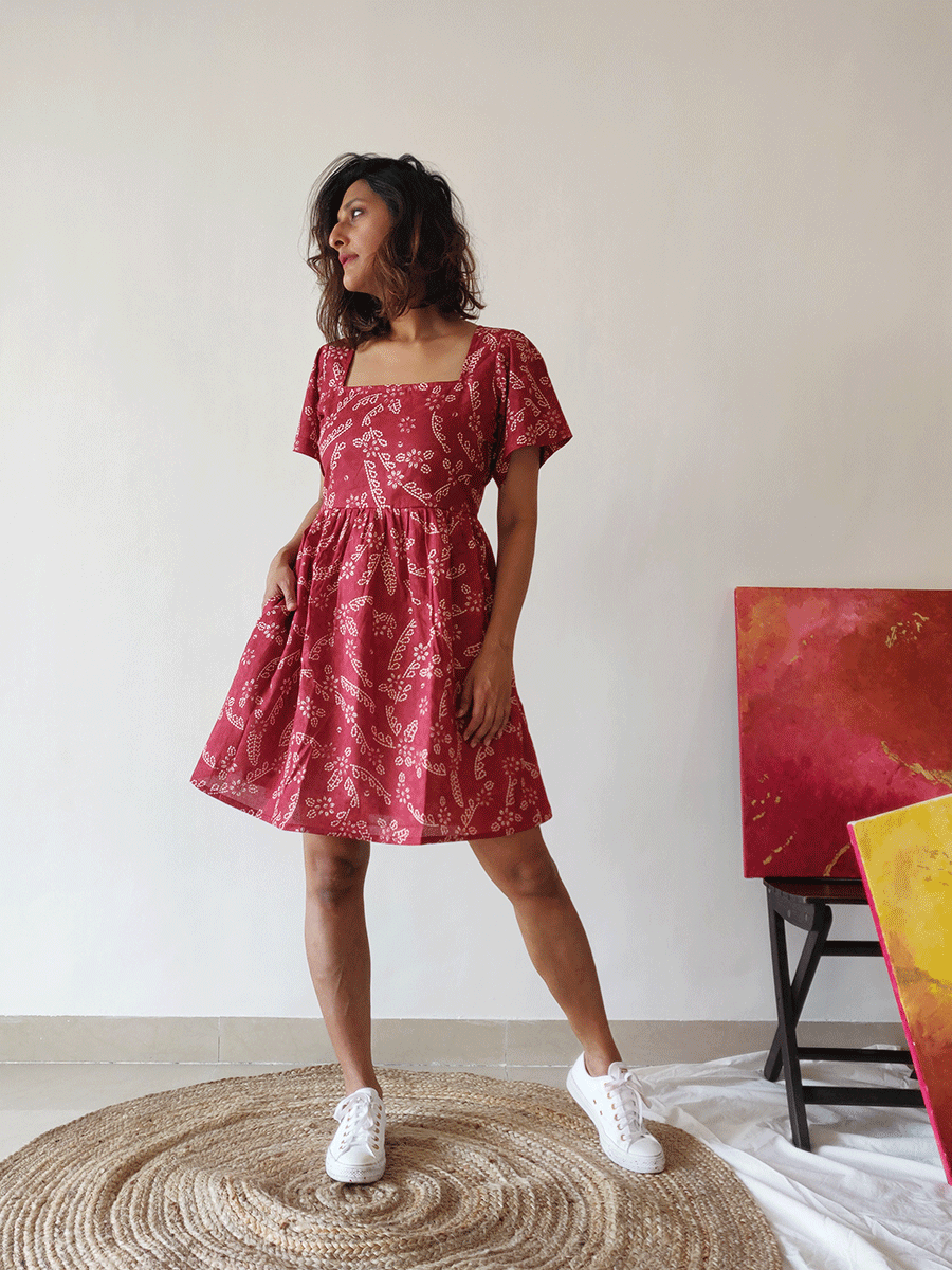 Plum Pleated Dress - Why So Blue