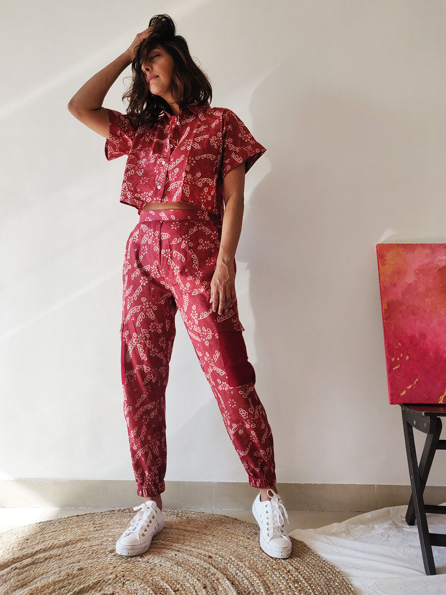 Plum Crop Shirt - Why So Blue