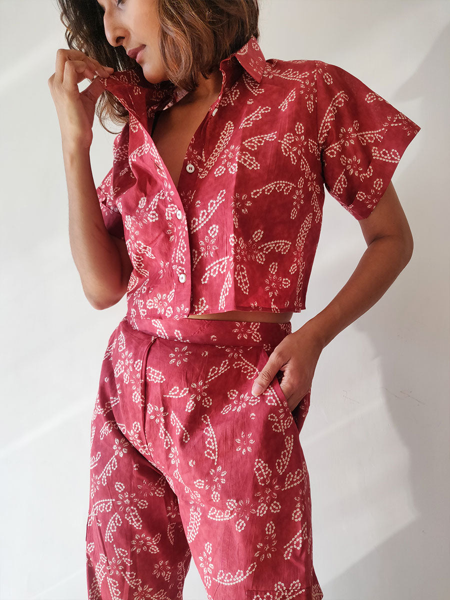 Plum Crop Shirt - Why So Blue