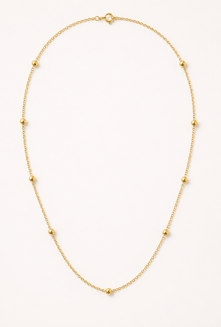 The Satellite Chain — Gold Plating Ball Station Necklace
